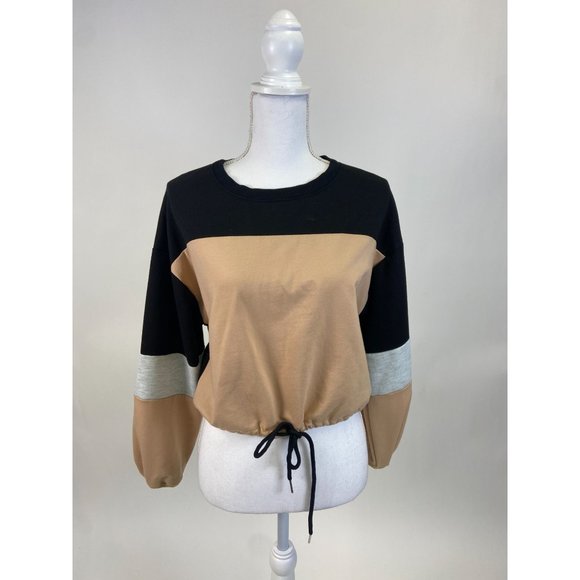 Angashion Color Block Pullover with Drawstring - Picture 1 of 5